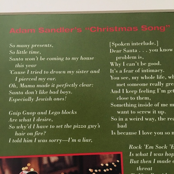 SNL Christmas song lyrics art matted Adam Sandler - Picture 2 of 4